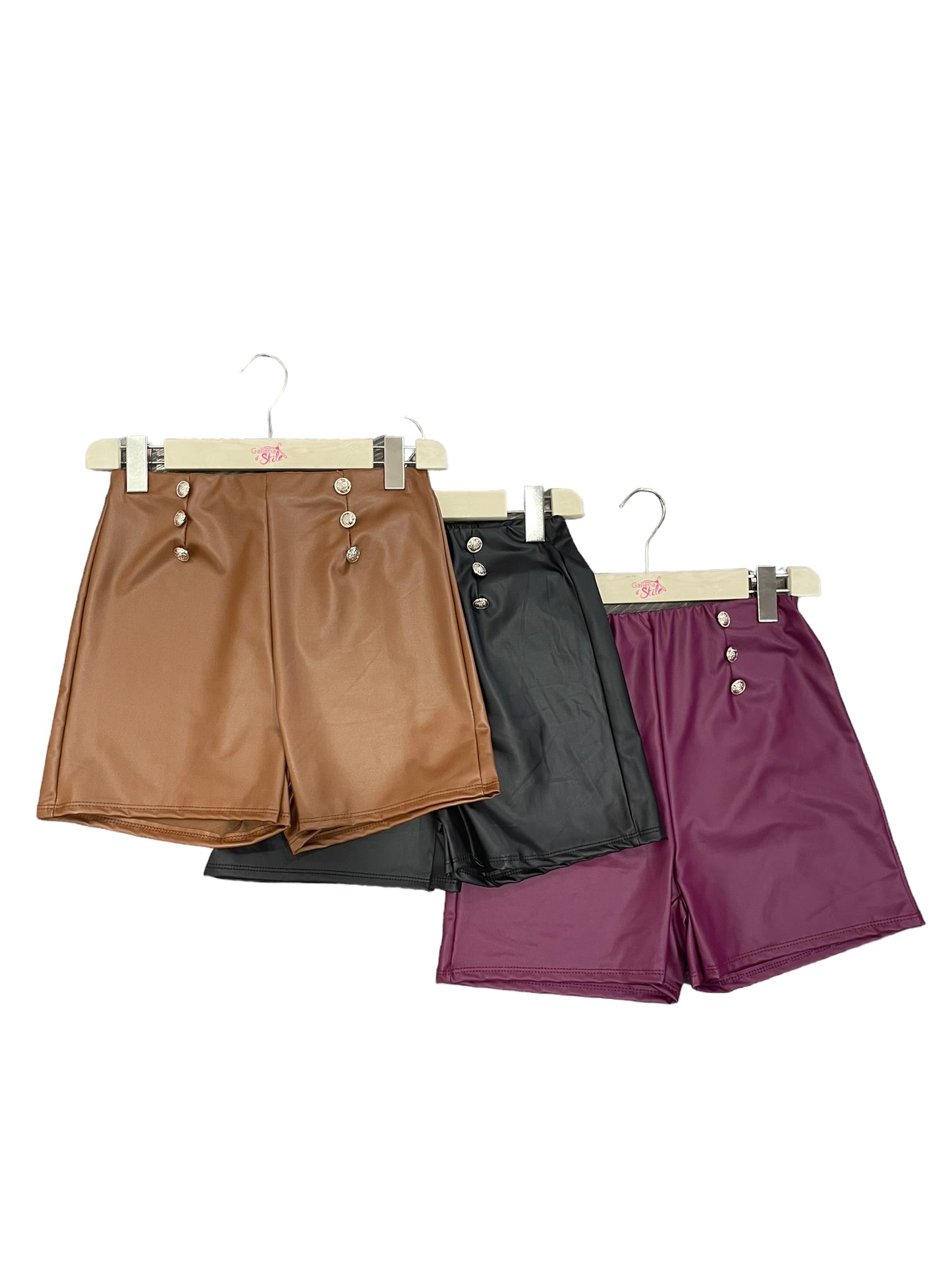 Short ecopelle bottoni - abbigliamento - Stilosa