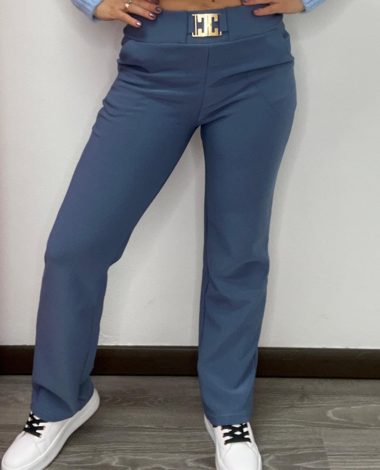 Pantalone felpato con fibbia brillantinata - abbigliamento - Stilosa