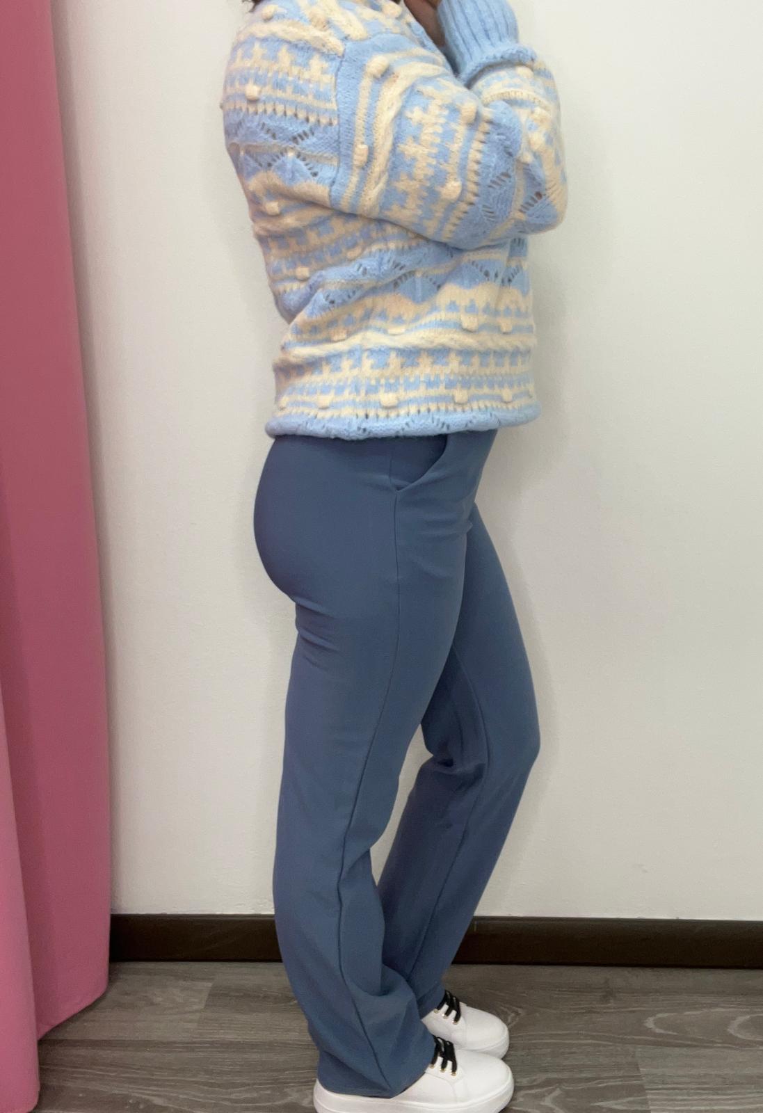 Pantalone felpato con fibbia brillantinata - abbigliamento - Stilosa