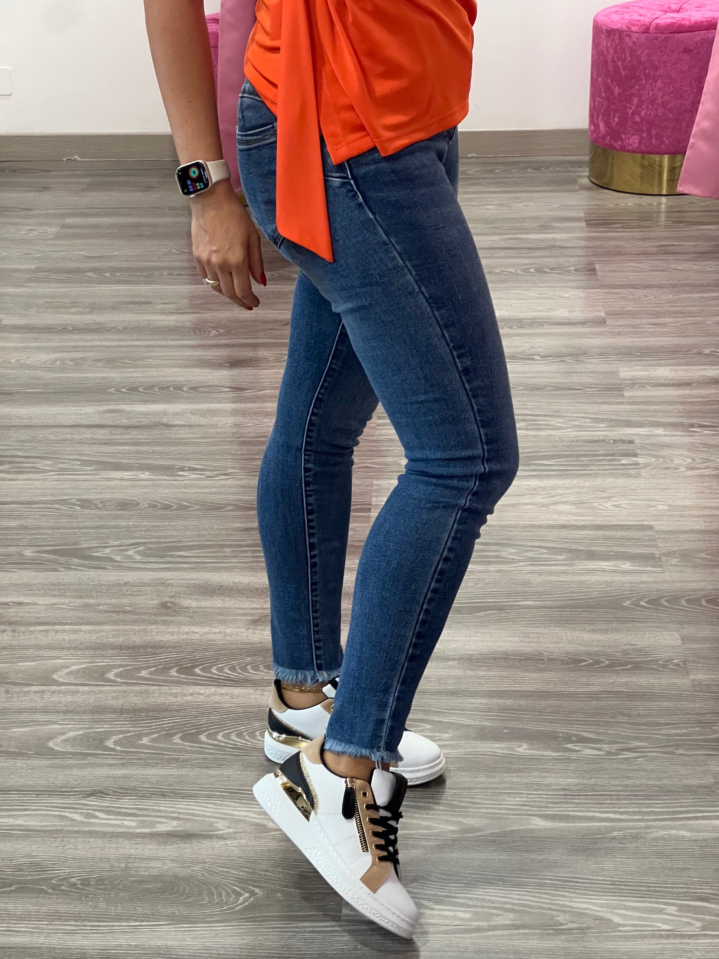Jeans curvy skinny sfrangiati - JEANS - Stilosa