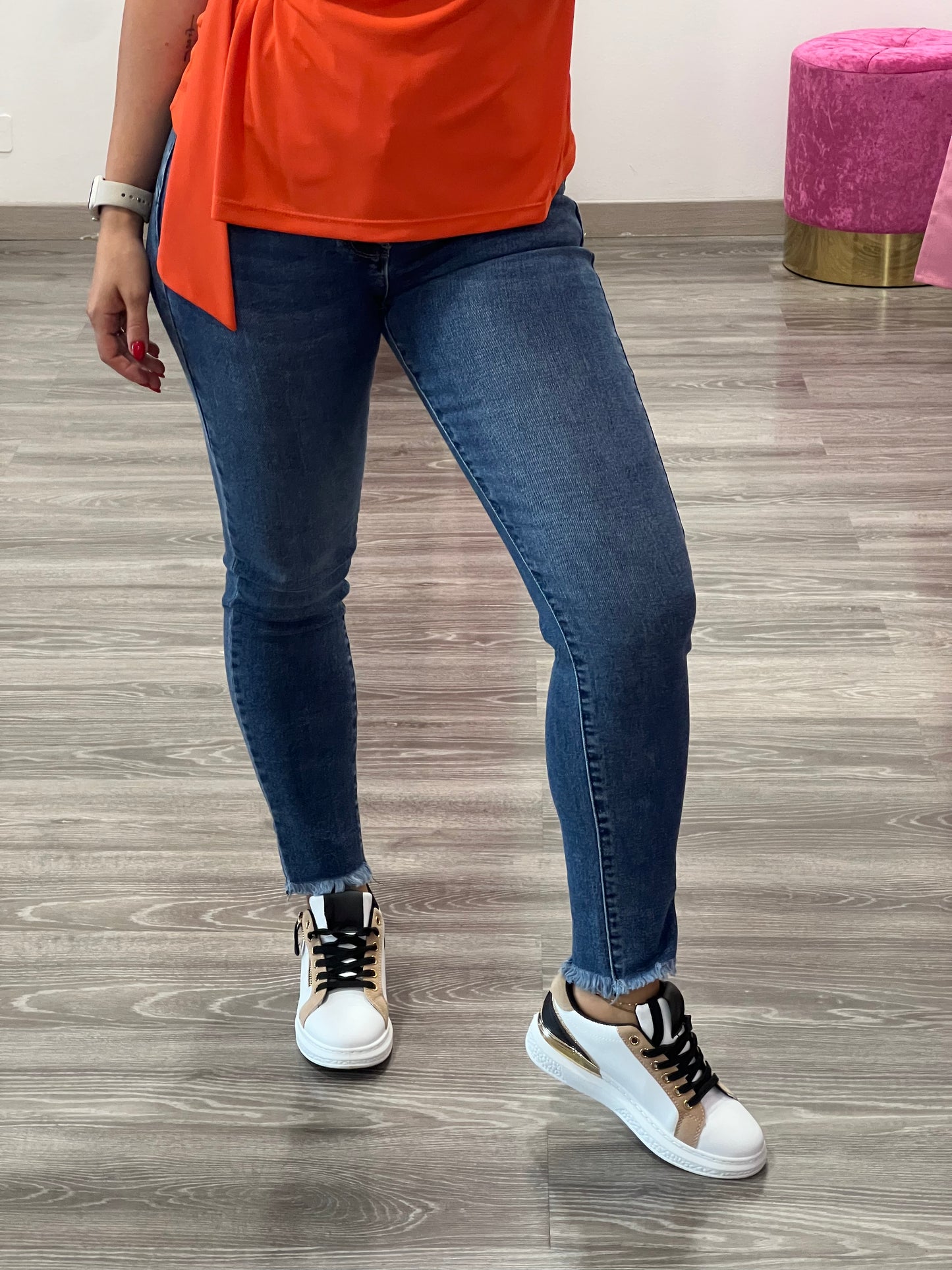Jeans curvy skinny sfrangiati - JEANS - Stilosa