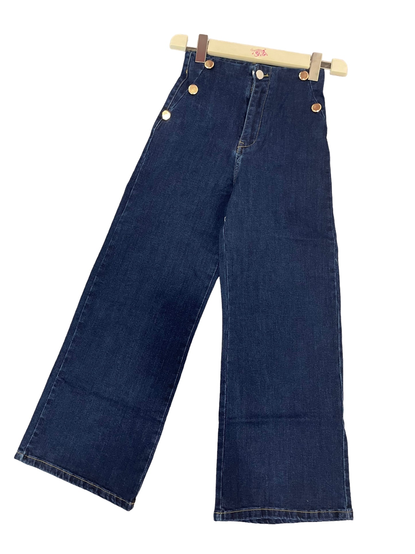 Jeans blu gaucho bottoni - JEANS - Stilosa
