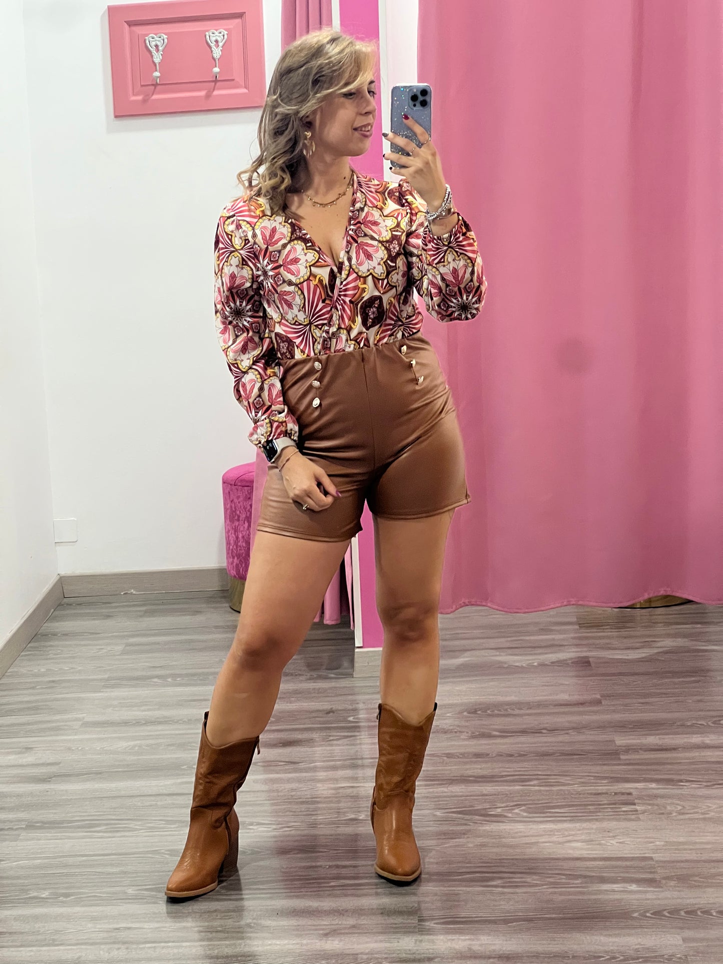 Short ecopelle bottoni - abbigliamento - Stilosa