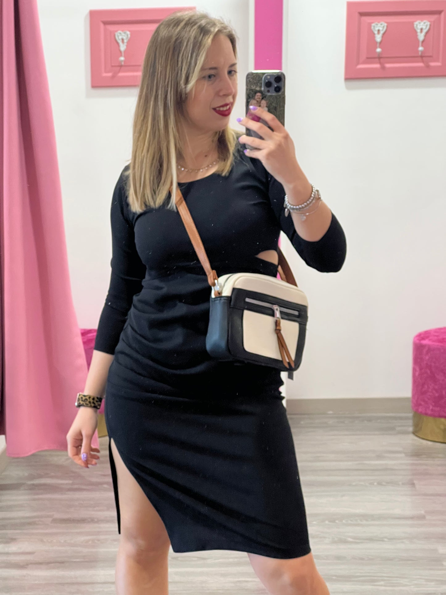 Abito crepè con apertura laterale - abbigliamento - Artigli