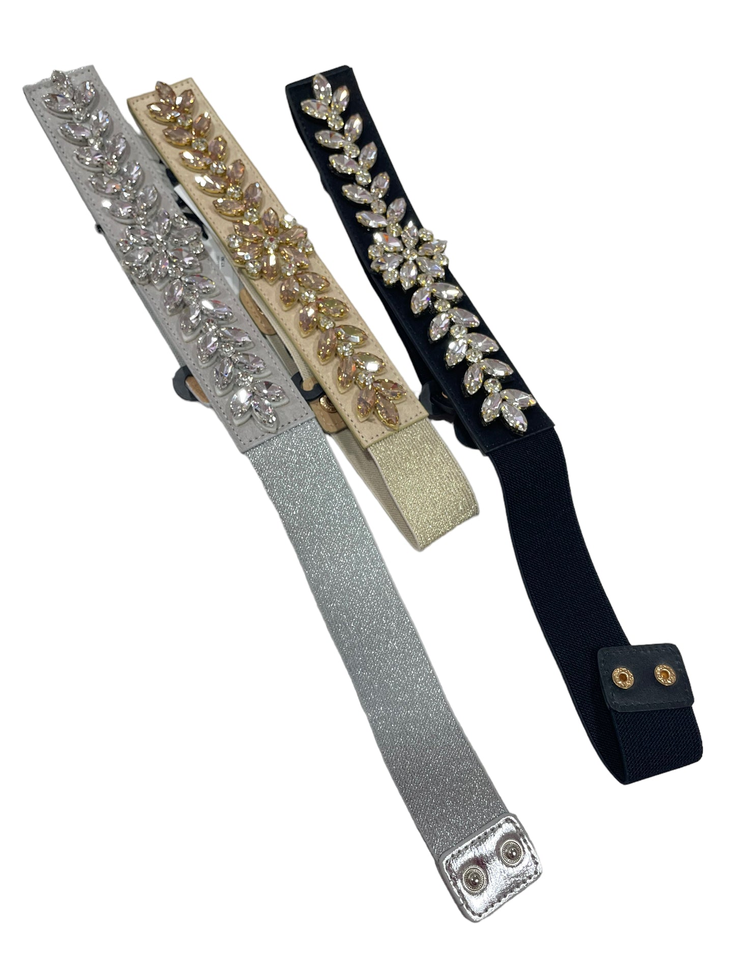 Cintura elastica pietre fiori - -