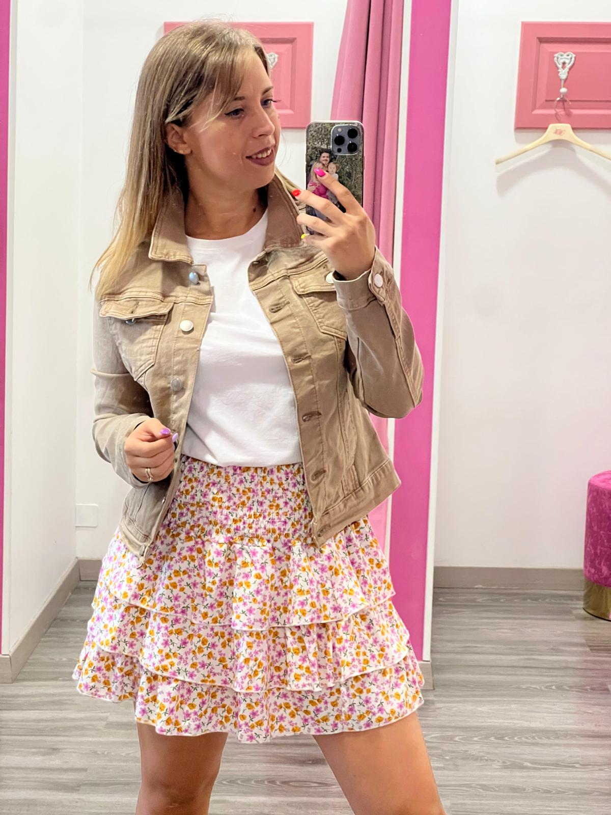 Gonna fiorellini 3 balze - abbigliamento - Stilosa
