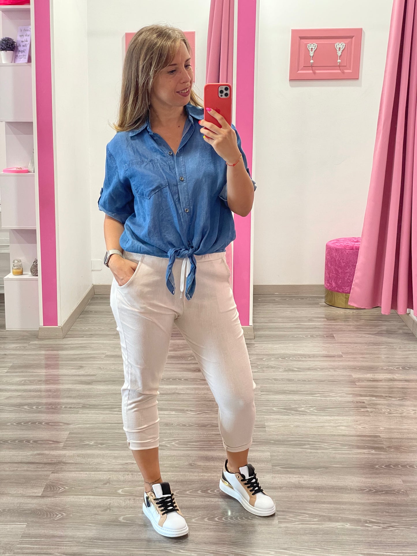 Panta beige lino - abbigliamento - Stilosa