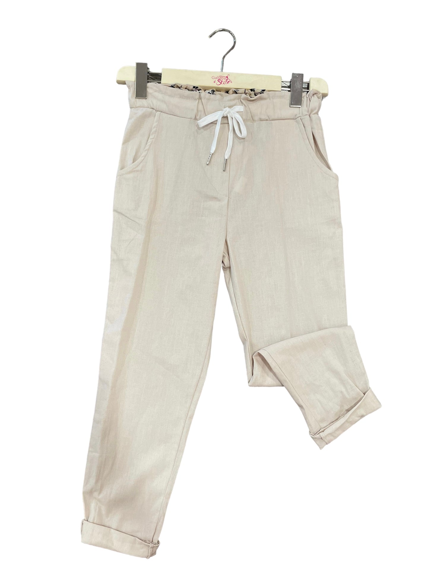 Panta beige lino - abbigliamento - Stilosa