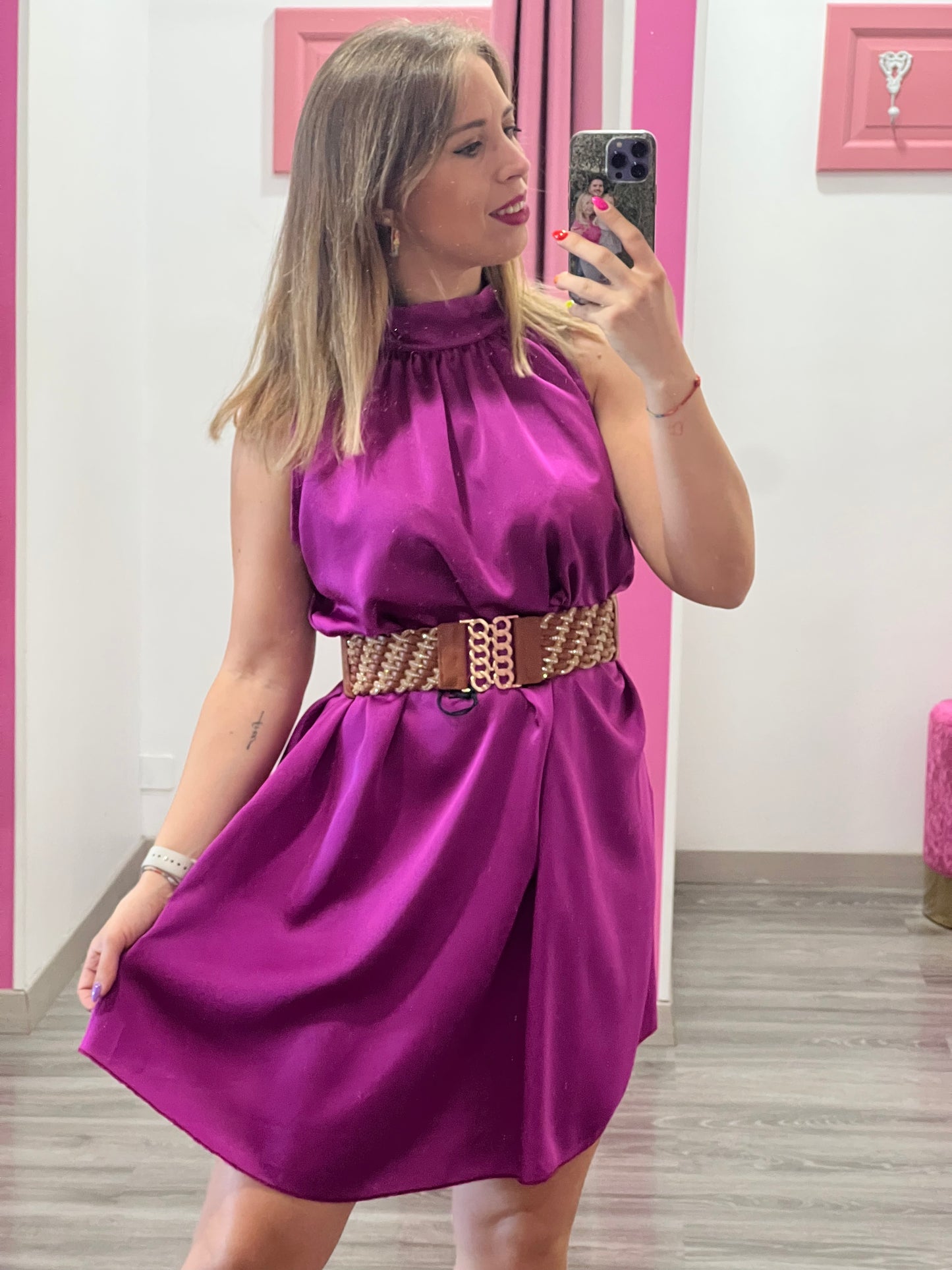Abito trapezio raso - abbigliamento - Stilosa