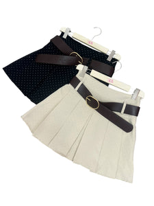 Gonna corta con piegoni e cintura - abbigliamento - Stilosa