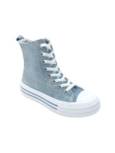Carica l'immagine nel visualizzatore di Gallery, Sneakers alta denim con strass - Scarpe - Stilosa
