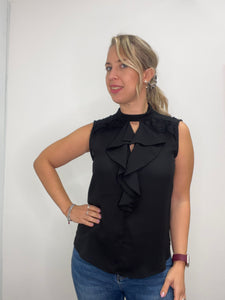 Blusa smanicata con fusciacca pizzo - abbigliamento - Artigli