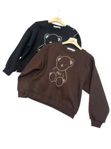 Felpa con strass orsetto - abbigliamento - Artigli