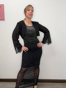 Abito lungo strass e trasparenze - abbigliamento - Stilosa