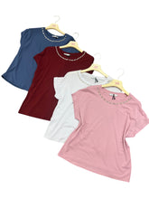 Carica l&#39;immagine nel visualizzatore di Gallery, T-shirt con profilo perle e brill - abbigliamento - Stilosa
