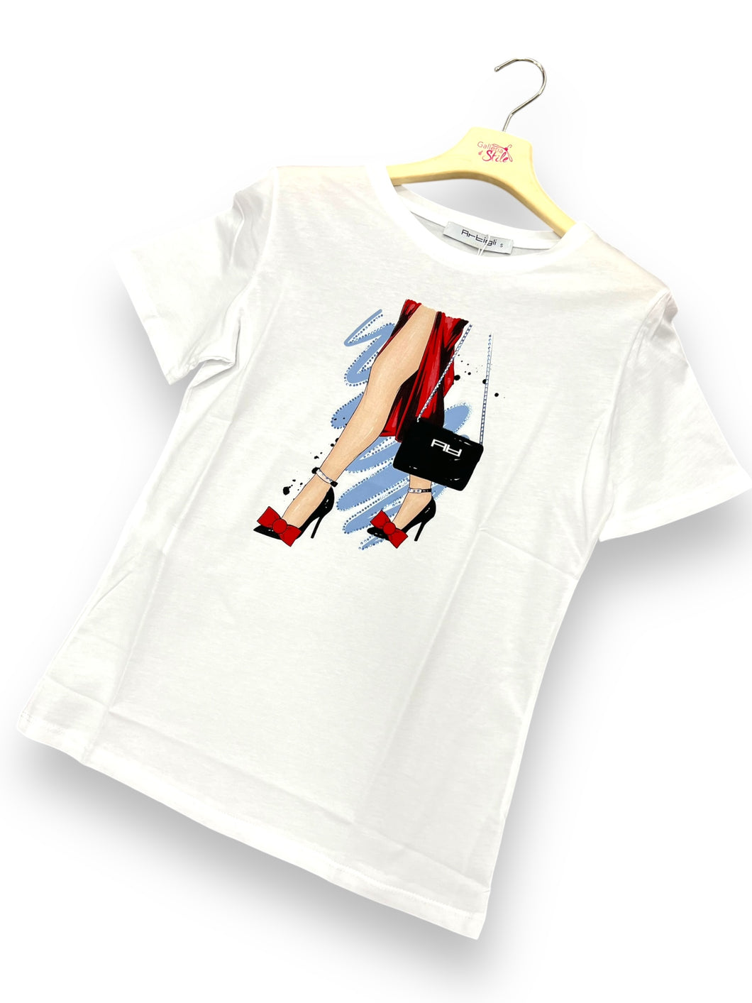 T-shirt manica corta con silhouette - abbigliamento - Artigli