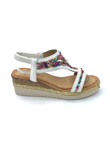 Sandalo zeppa bassa multicolor - Scarpe - Stilosa