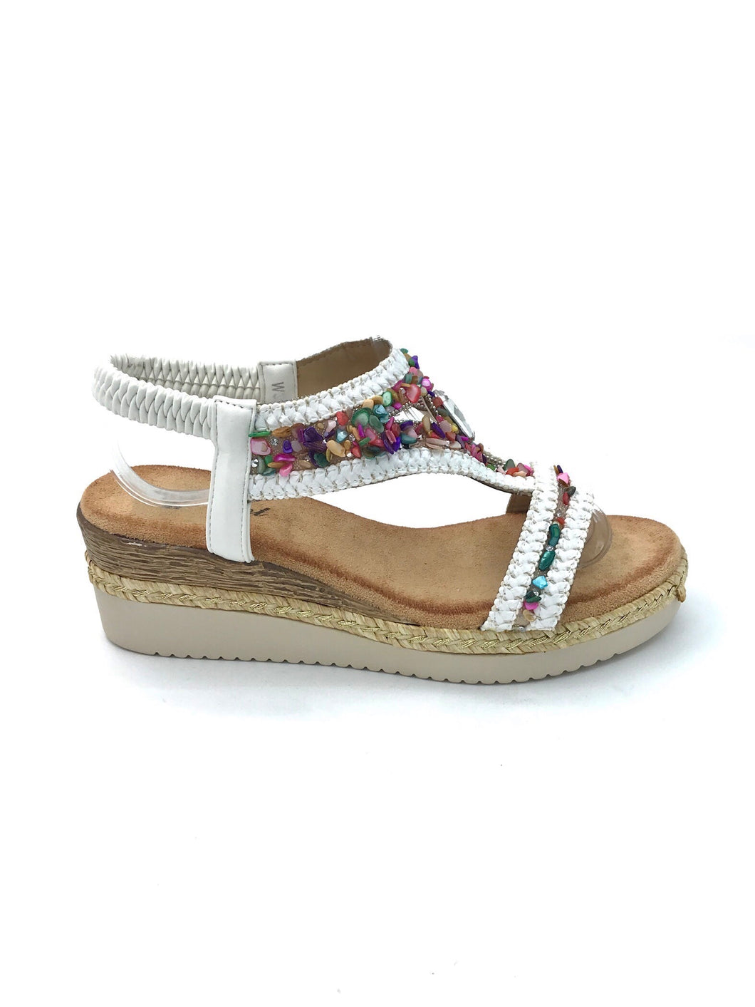 Sandalo zeppa bassa multicolor - Scarpe - Stilosa