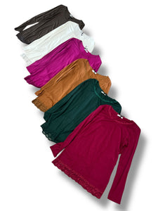 Maglia felpata con pizzo basic - abbigliamento - Stilosa