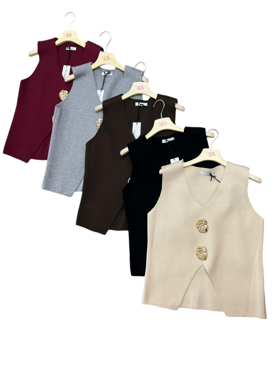 Gilet in maglia con spacco centrale - abbigliamento - Stilosa