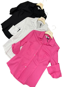 Camicia cotone sfiancata bottoni - abbigliamento - Stilosa