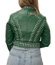 Carica l&#39;immagine nel visualizzatore di Gallery, Giacca ecopelle con brillanti - abbigliamento - Stilosa

