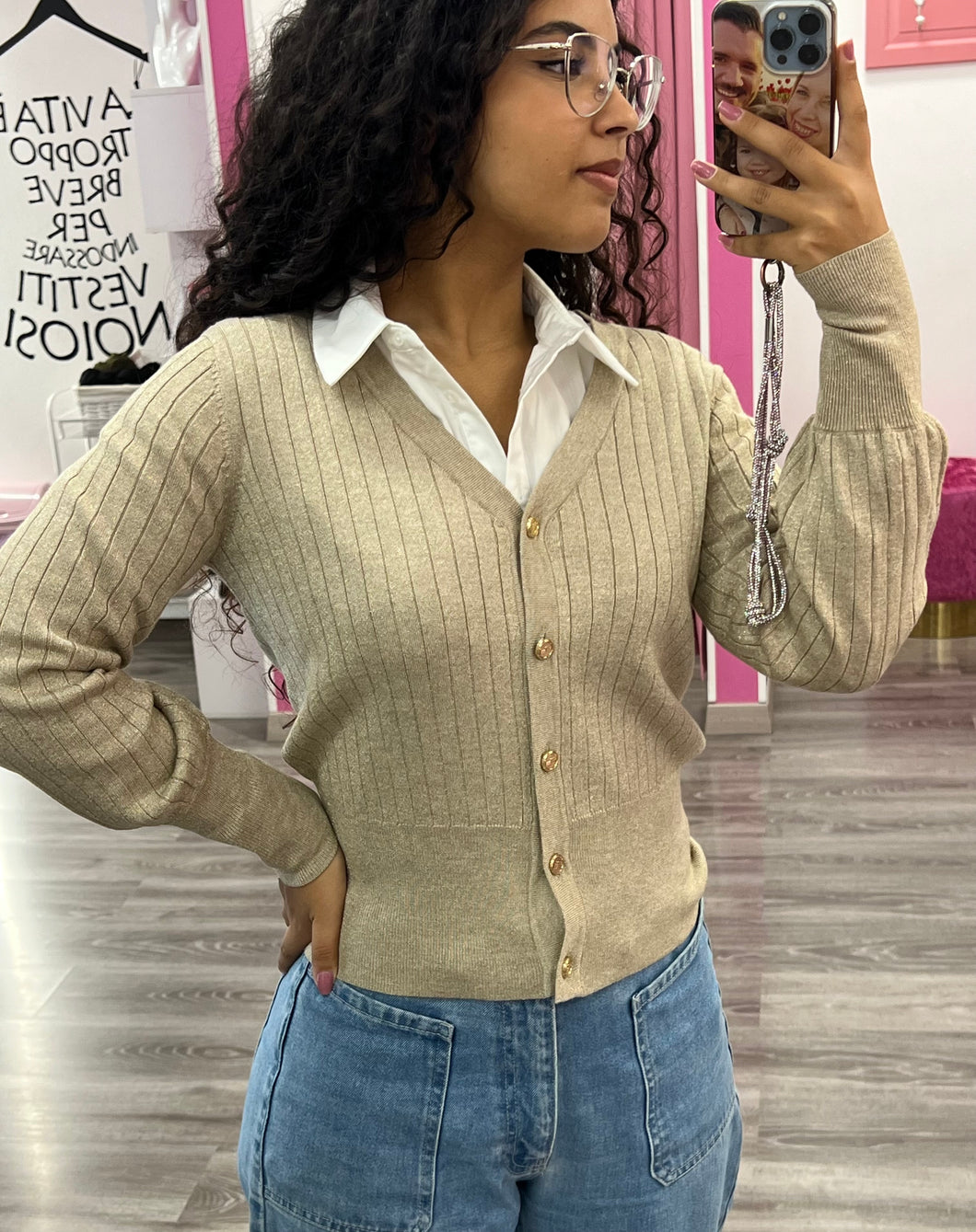 Cardigan costine lurex - abbigliamento - Artigli