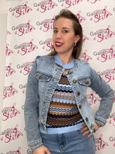 Carica l&#39;immagine nel visualizzatore di Gallery, Giacca denim girocollo blu - abbigliamento - Artigli
