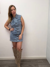 Carica l'immagine nel visualizzatore di Gallery, Abito denim con colletto - abbigliamento - Stilosa
