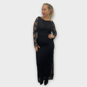 Abito lungo pizzo scollo uovo - abbigliamento - Stilosa