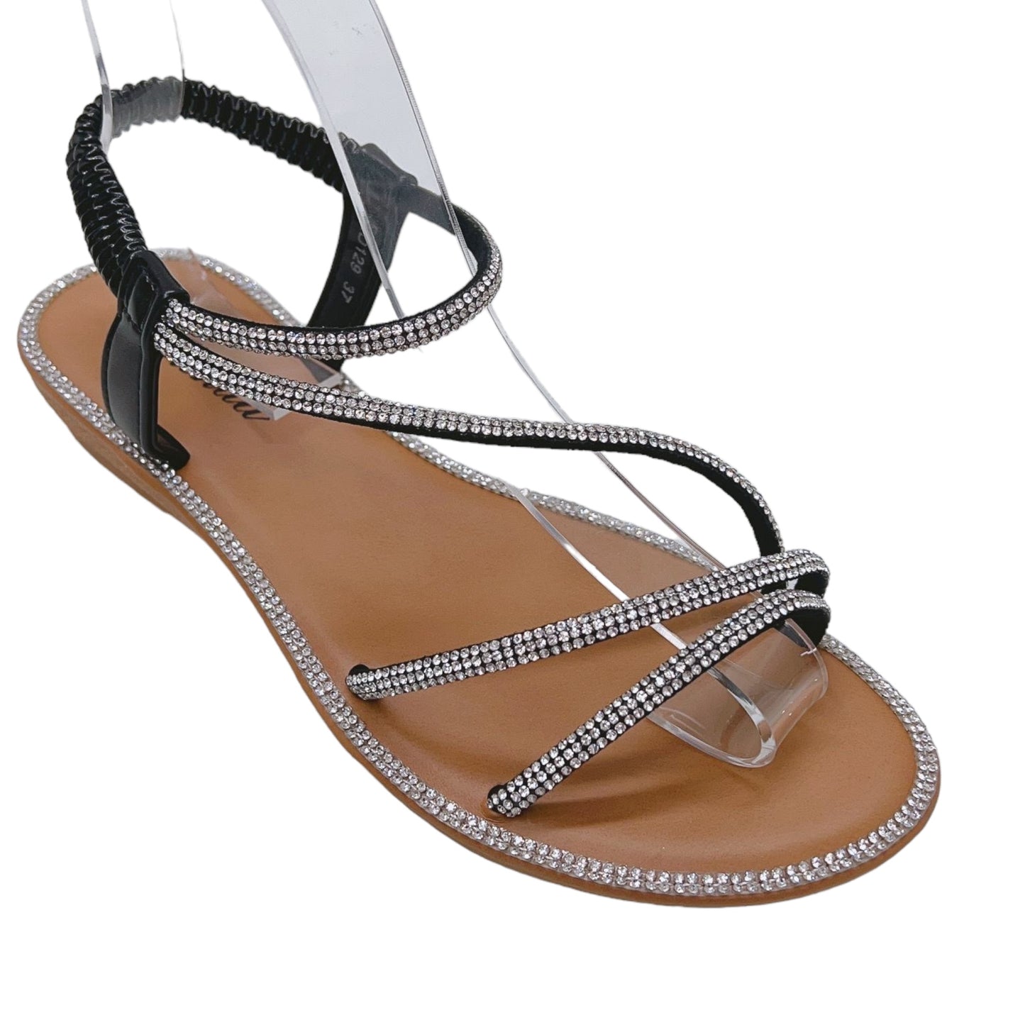 Sandalo flat intreccio brillantini - Scarpe - Stilosa