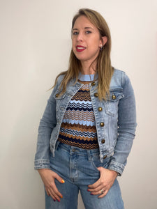 Giacca denim girocollo blu - abbigliamento - Artigli
