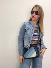 Carica l&#39;immagine nel visualizzatore di Gallery, Giacca denim girocollo blu - abbigliamento - Artigli
