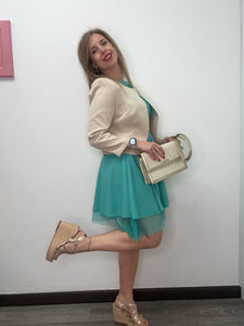 Abito scollo americana e tulle - abbigliamento - Stilosa