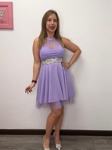 Abito scollo americana e tulle - abbigliamento - Stilosa