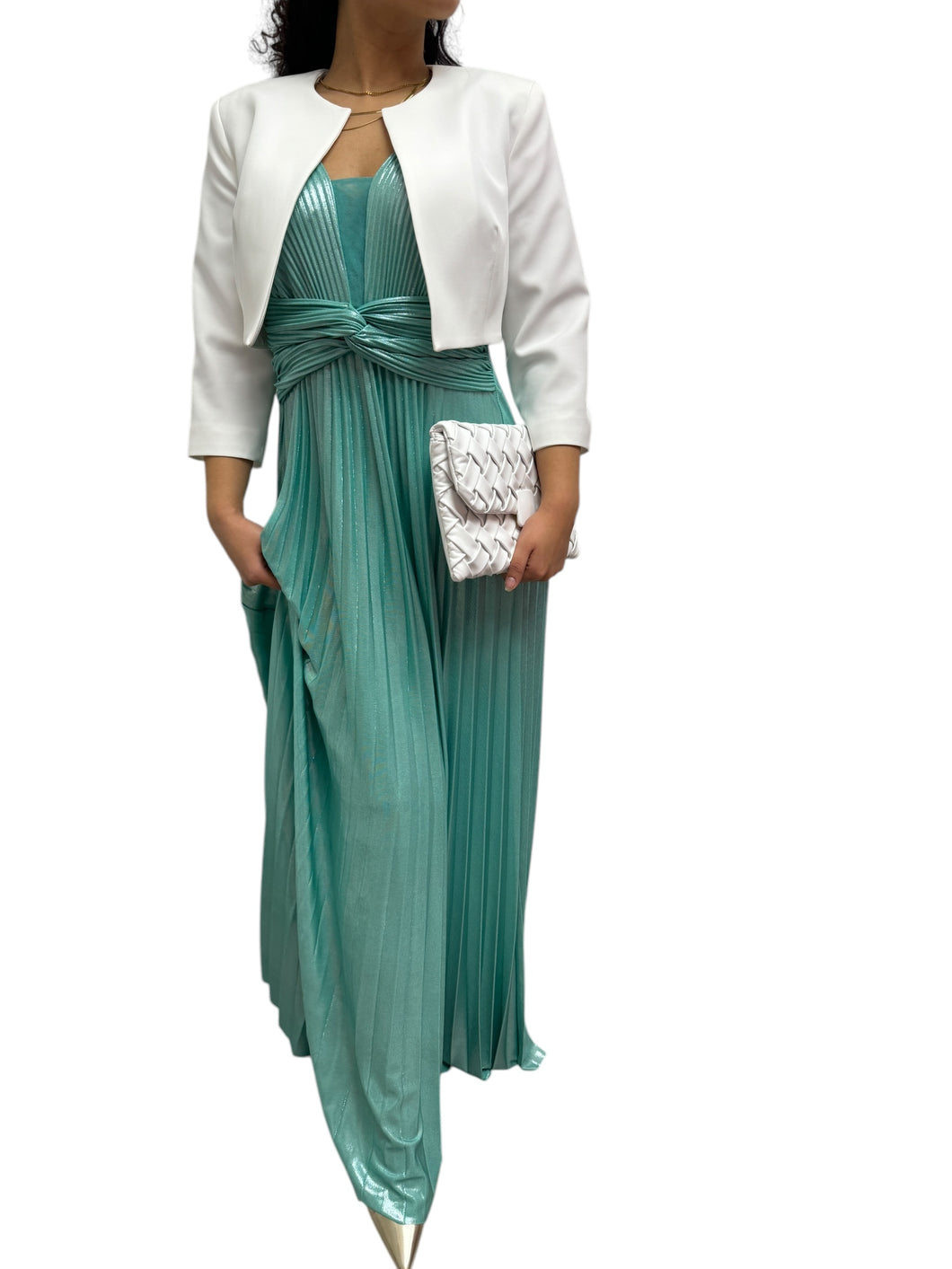 Abito lungo conchiglia lurex - abbigliamento - Stilosa