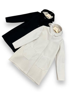 Cappotto lavorato con cappuccio - abbigliamento - Stilosa