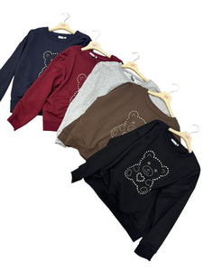 Felpa garzata orso strass - abbigliamento - Stilosa