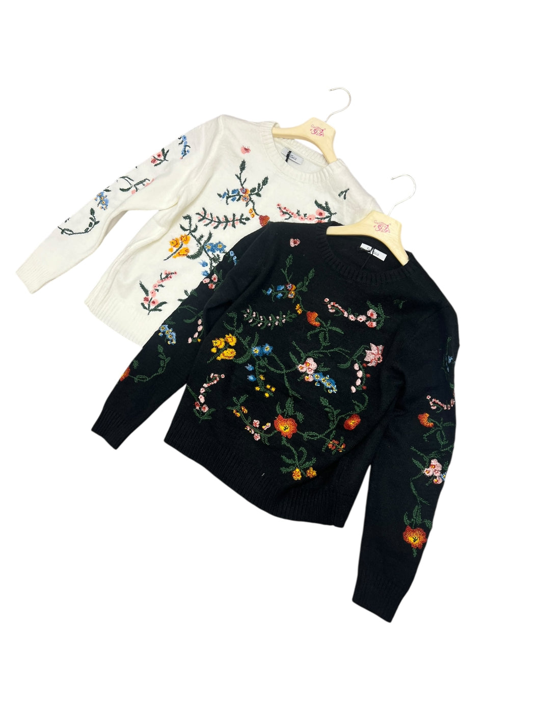 Maglia fiori ricamati 6187 - abbigliamento - Stilosa