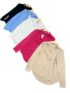 Camicia colletto e arricciatura - abbigliamento - Stilosa