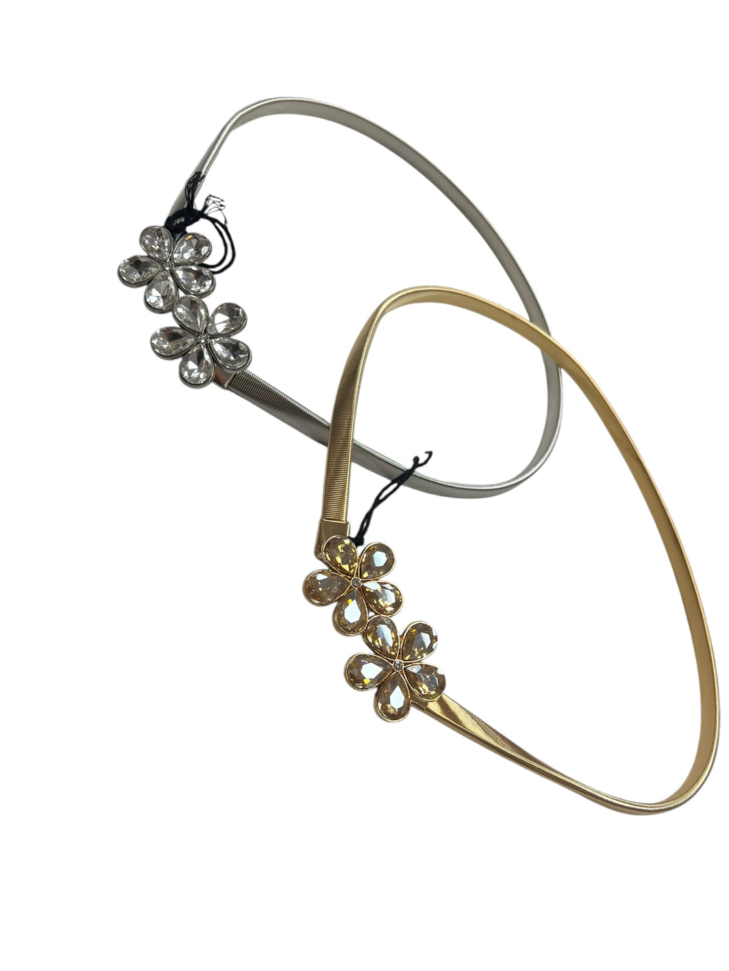 Cintura elastica metallo 2 fiori - Cintura - Stilosa