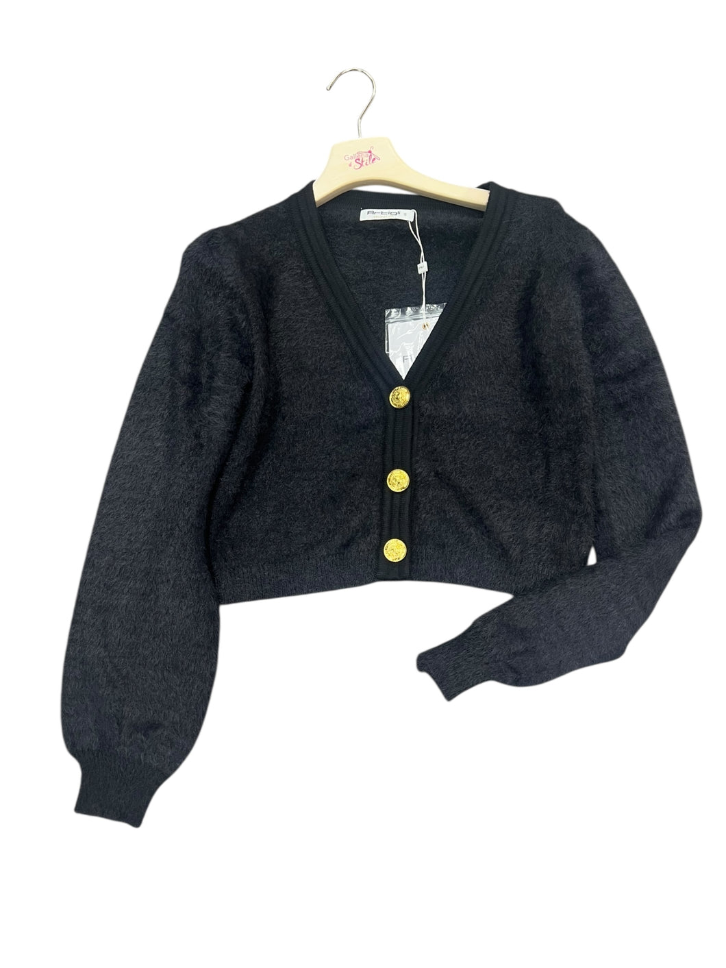 Cardigan corto pelo bottone oro - abbigliamento - Artigli