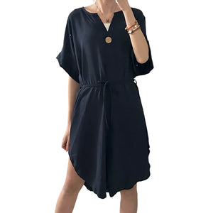 Abito con laccetto e bottone - abbigliamento - Stilosa
