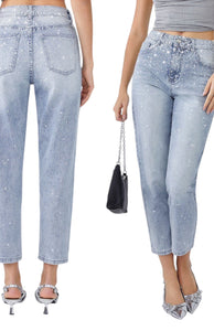 Jeans MOM strass - abbigliamento - Stilosa
