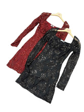 Carica l&#39;immagine nel visualizzatore di Gallery, Abito scollo quadro con paillettes - abbigliamento - Stilosa
