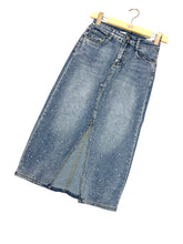 Carica l&#39;immagine nel visualizzatore di Gallery, Gonna denim midi spacco - abbigliamento - Stilosa
