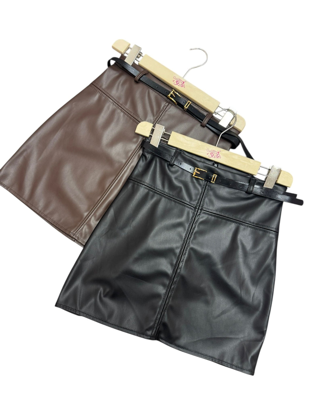 Gonna ecopelle ripresa cerchio - abbigliamento - Stilosa