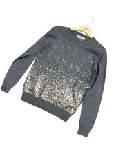 Carica l&#39;immagine nel visualizzatore di Gallery, Maglia girocollo con paillettes grigio - abbigliamento - Artigli
