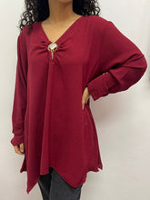 Carica l&#39;immagine nel visualizzatore di Gallery, Maxi camicia con ripresa centrale asimmetrica - abbigliamento - Stilosa
