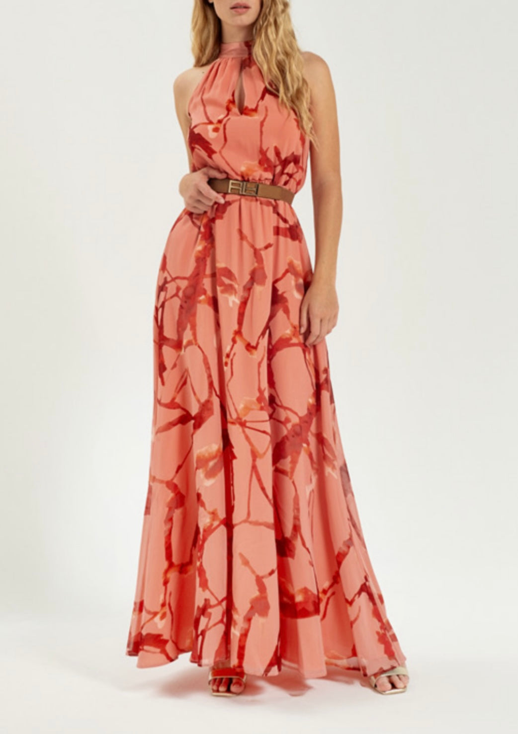 Abito lungo fantasia corallo - abbigliamento - Artigli